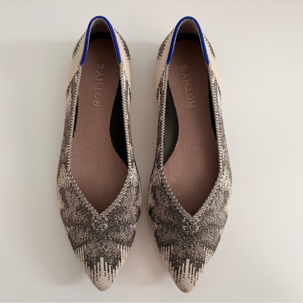 Rothy's ‘The Point II’ Flats - *RARE* Limited ‘Opal’ Floral Metallic - Size 7